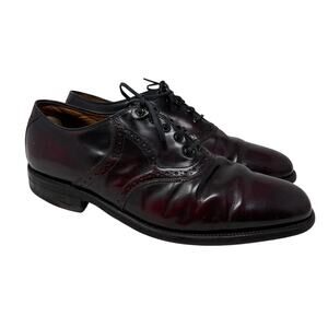 Carroll & Co Johnston Murphy Oxford Wingtip Brogues Mens 10.5 D Maroon Leather